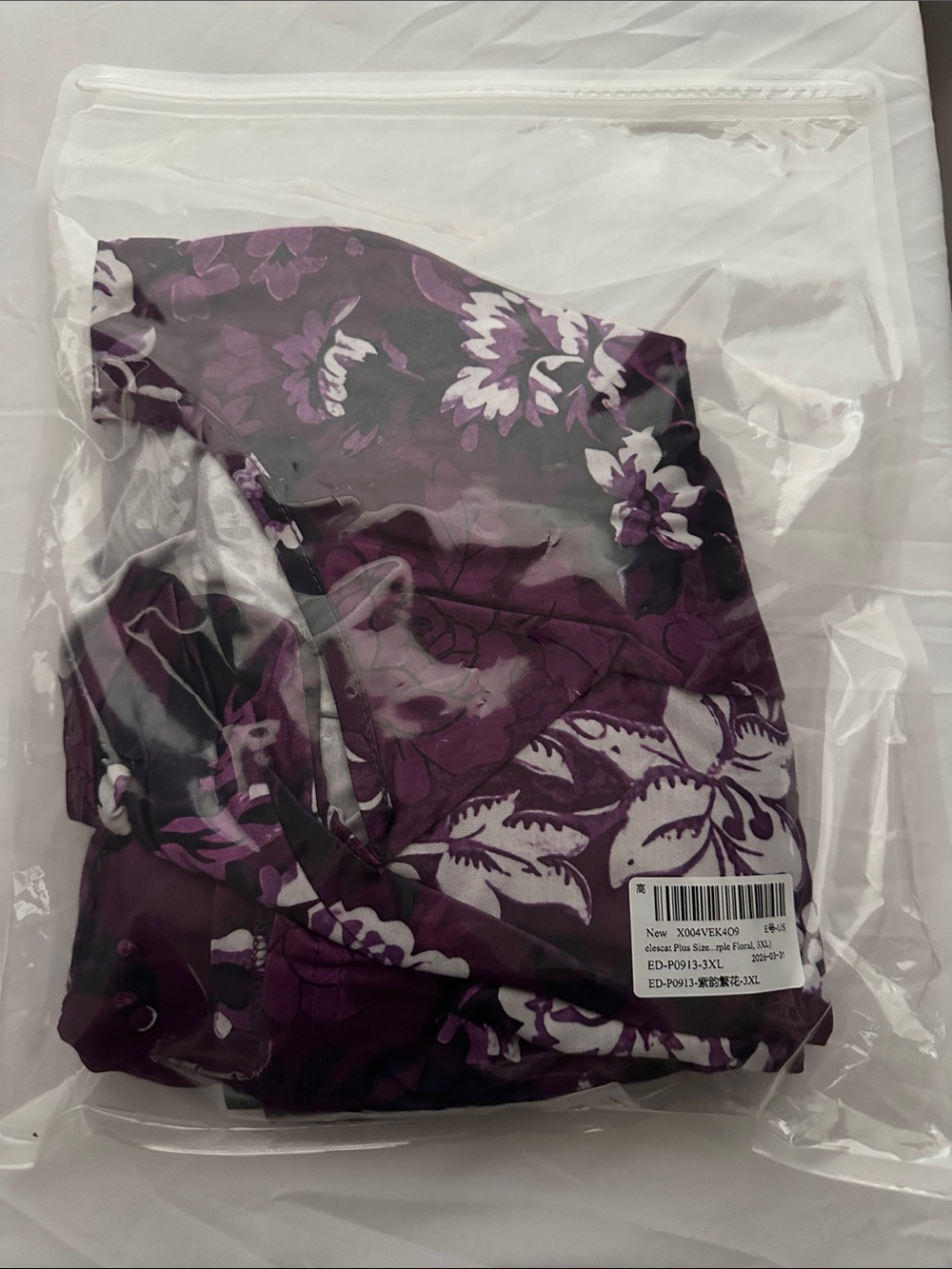 Women's Purple Floral Print Casual Dress - Picture 3 of 4